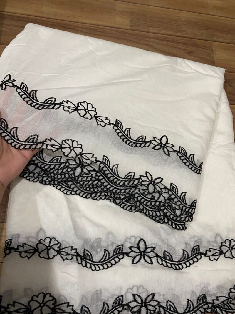 Voile lawn embroidered dupatta