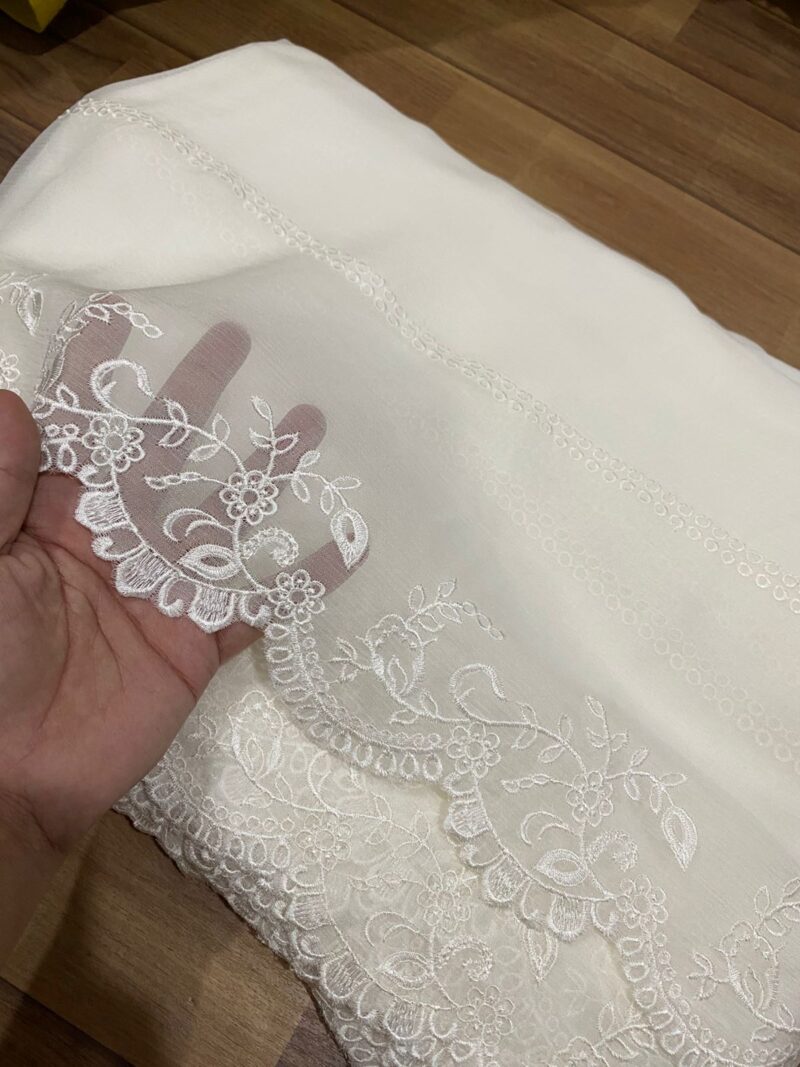 Semi pure chiffon embroidered dupatta