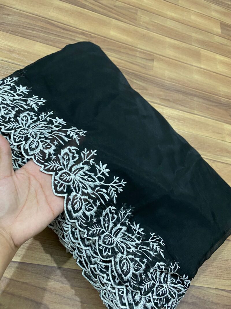 Voile lawn embroidered dupatta
