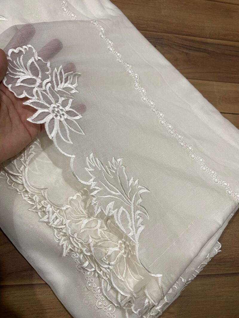 Voile lawn embroidered dupatta