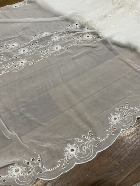 Pure chiffon Jaal embroidered dupatta