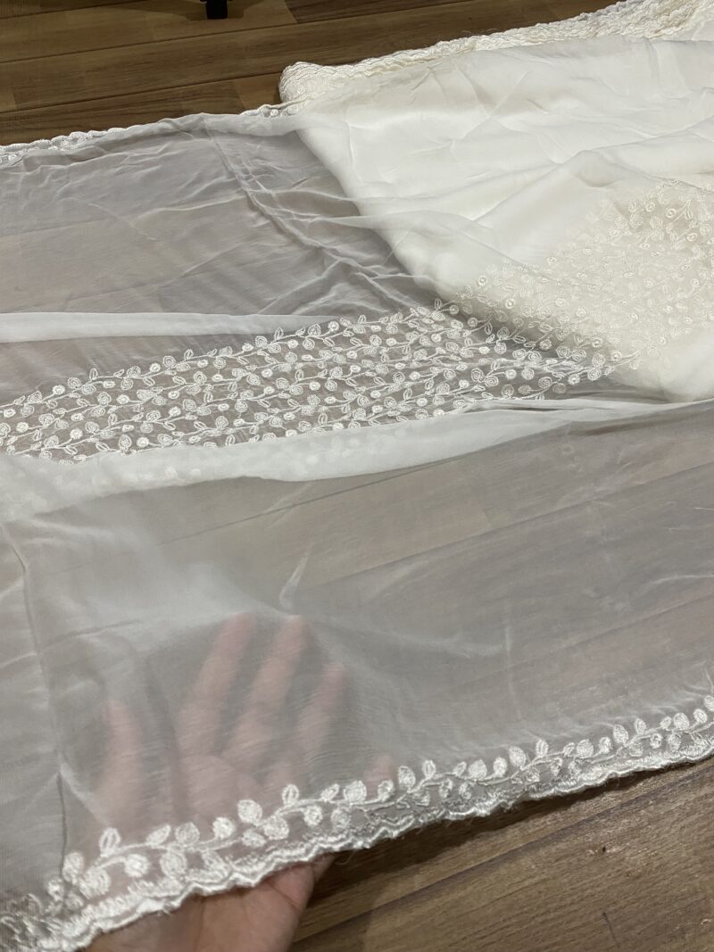 Pure Chiffon Jaal Embroidered Dupatta