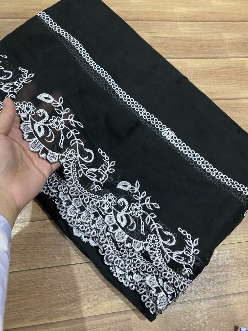 Voile lawn embroidered dupatta