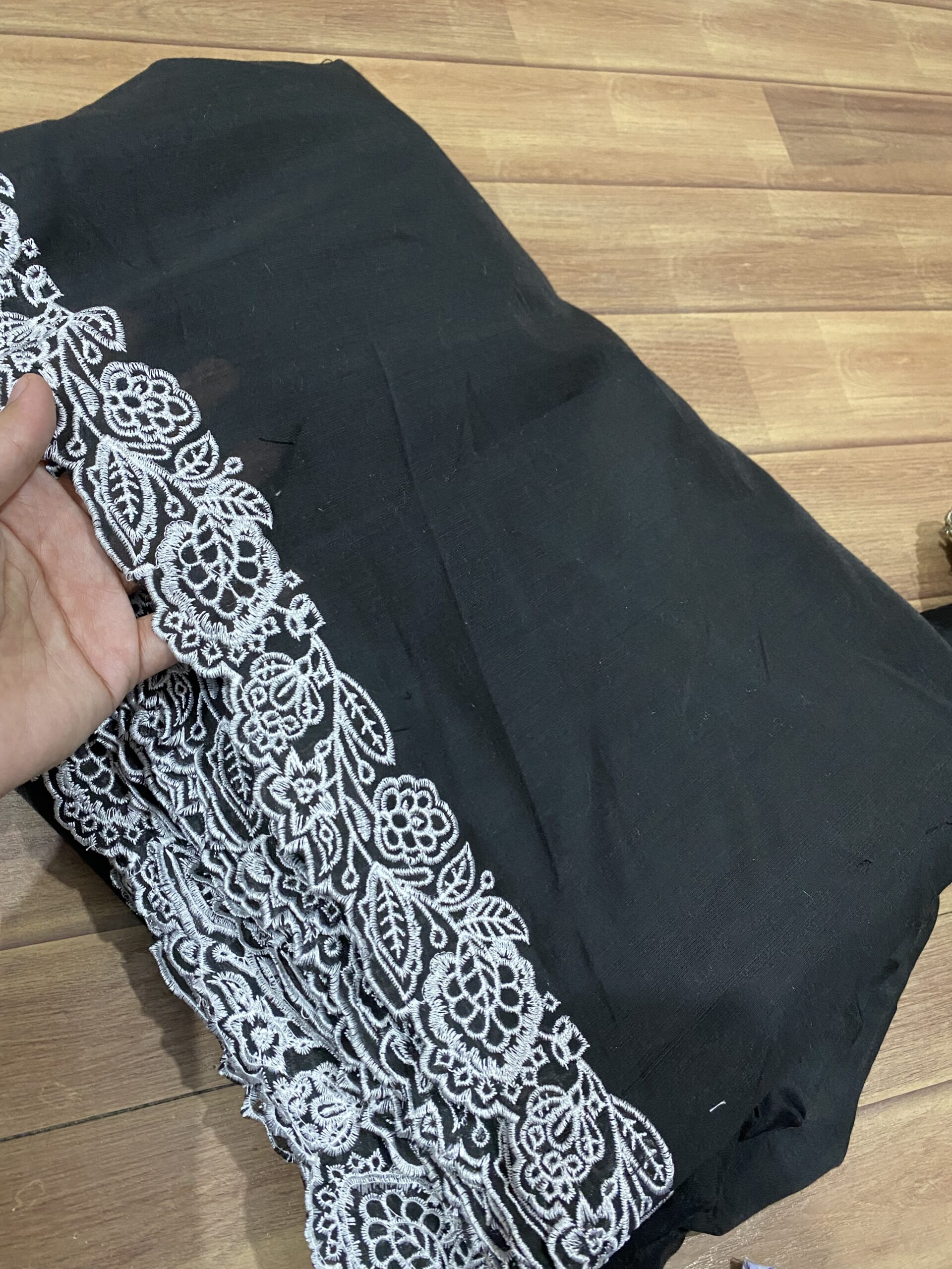 Voile lawn embroidered dupatta