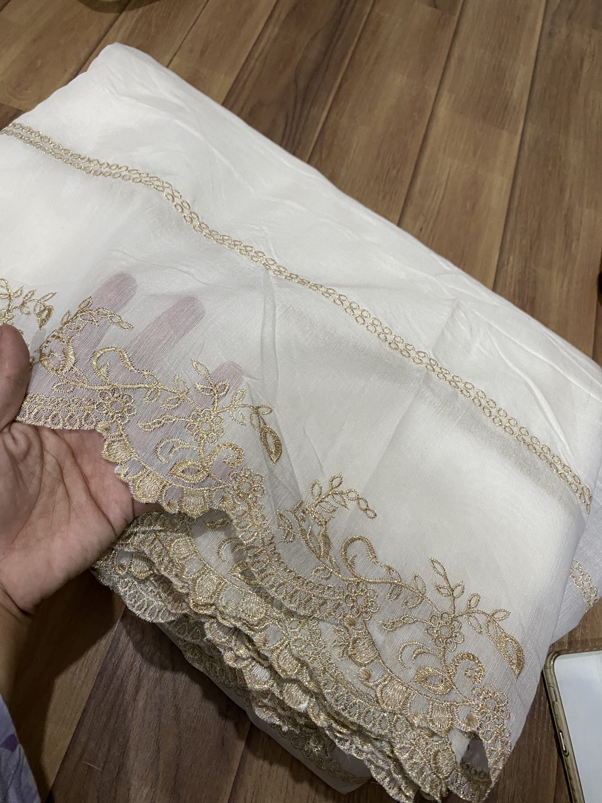 Voile lawn embroidered dupatta