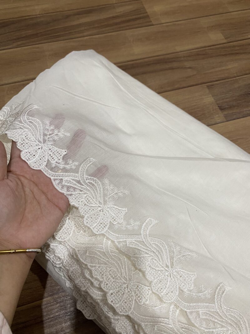Voile lawn embroidered dupatta