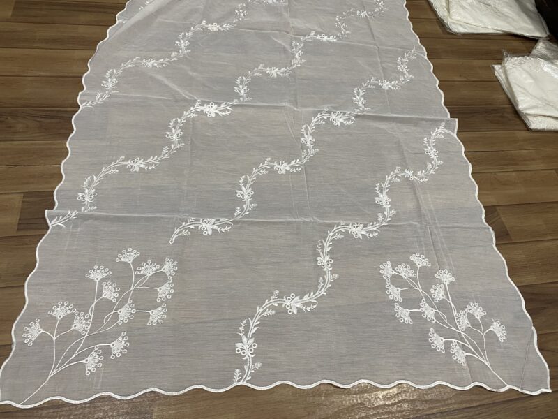 Four side scalloped Voile lawn dupatta