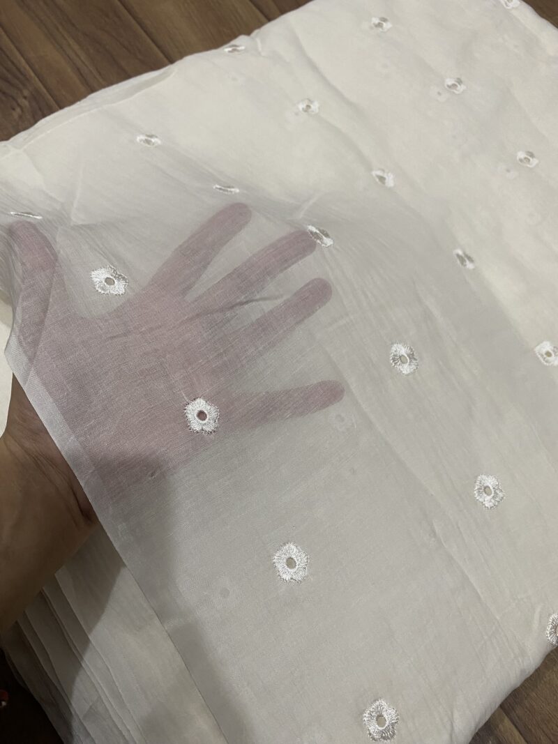 Pure lawn chickenkari booti dupatta