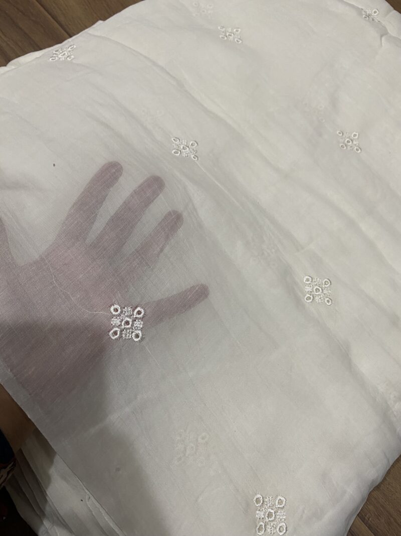 Pure lawn chickenkari booti dupatta