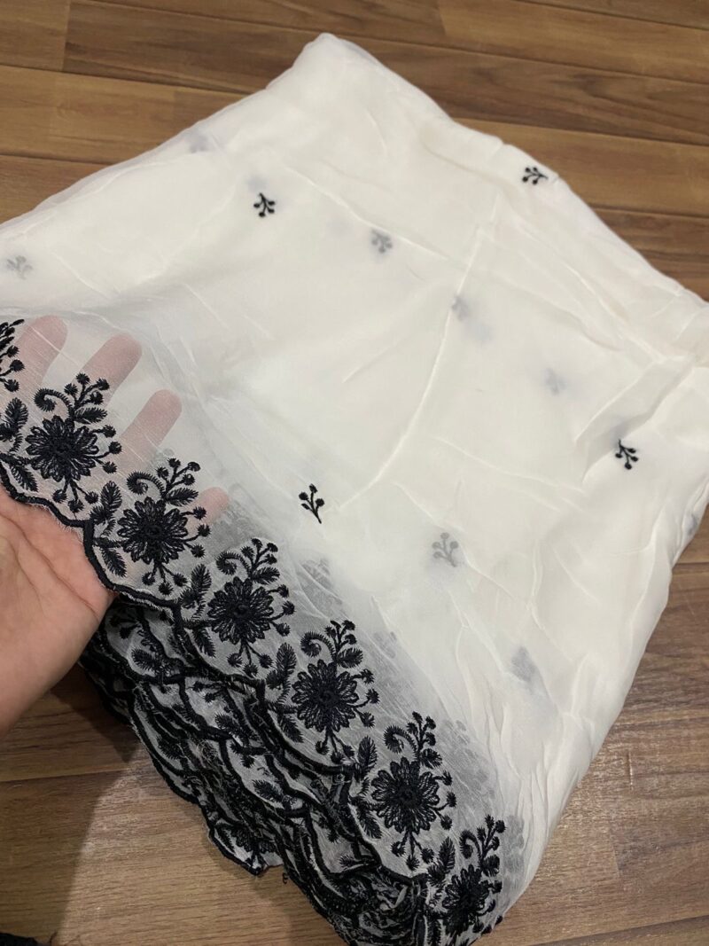 Pure chiffon embroidered dupatta