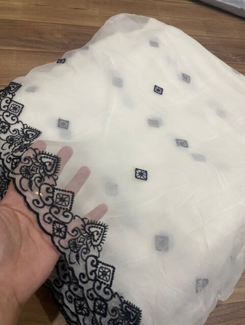 Pure chiffon embroidered dupatta