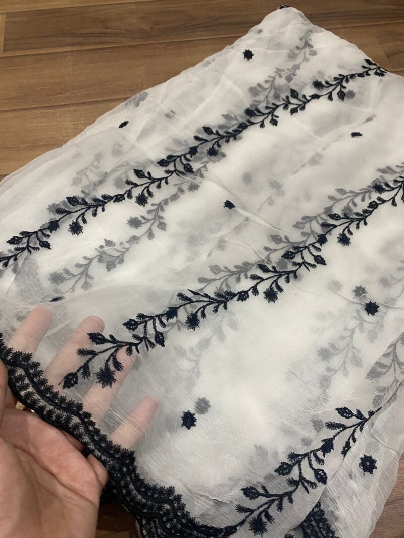 Pure chiffon embroidered dupatta