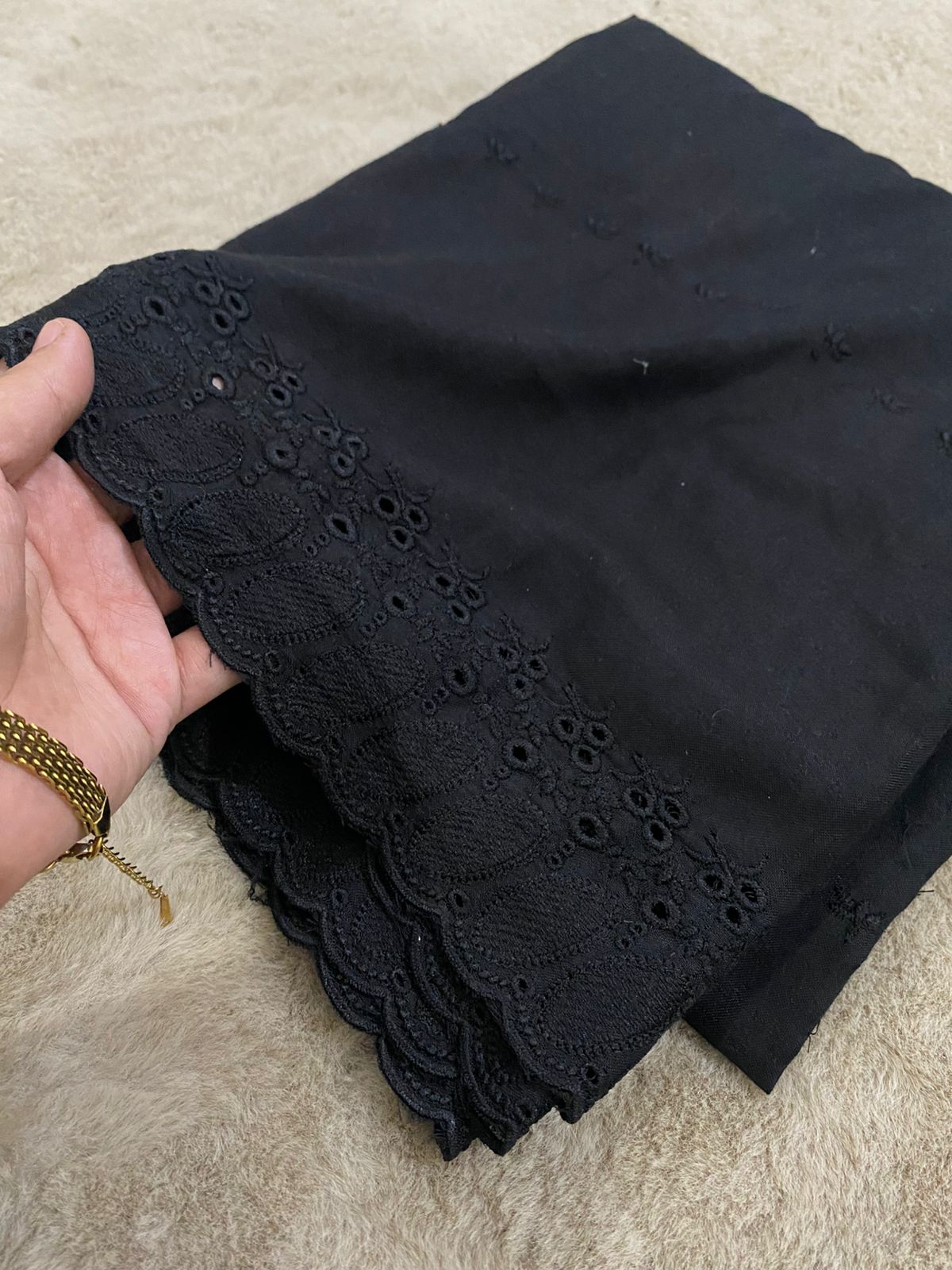 Black Chikankari Lawn Chadar