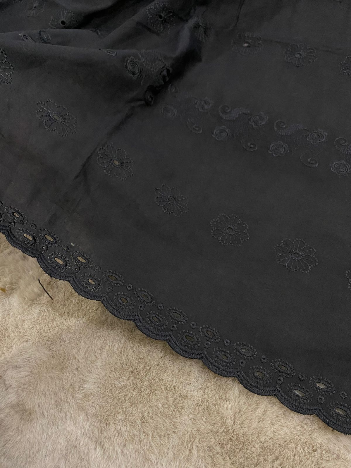 Black Chikankari Lawn Chadar