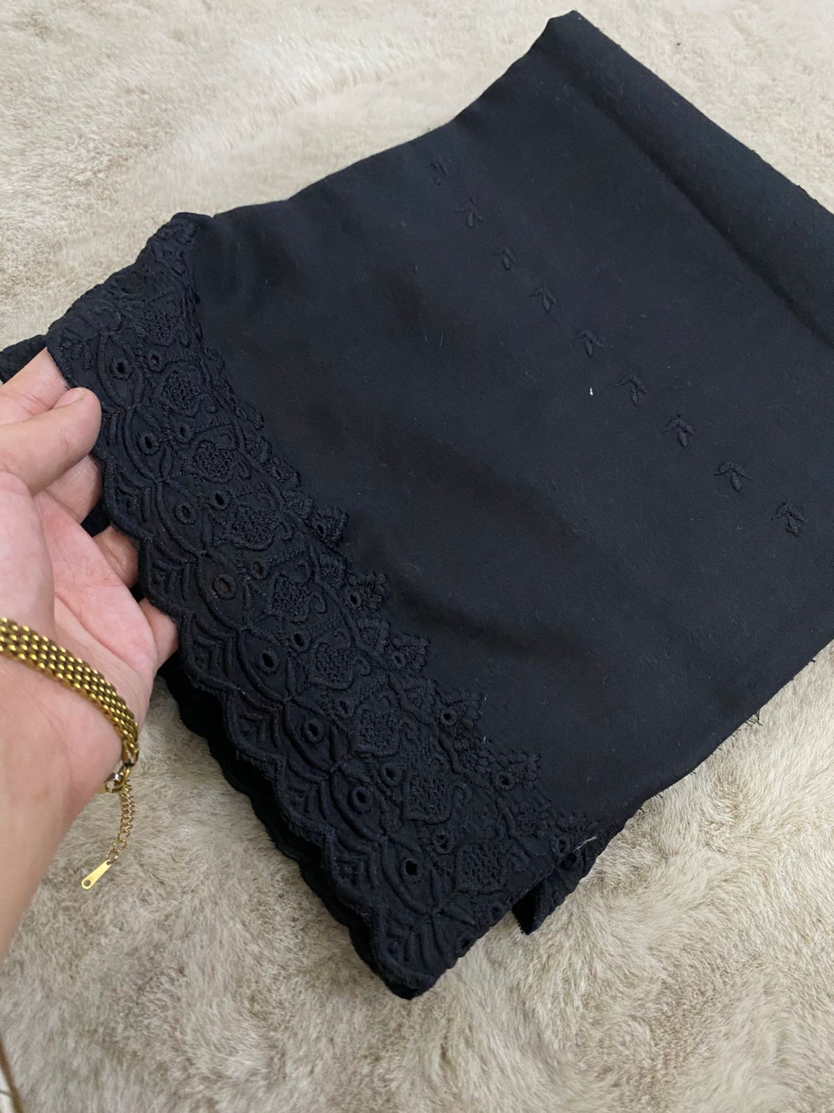 Black Chikankari Lawn Chadar