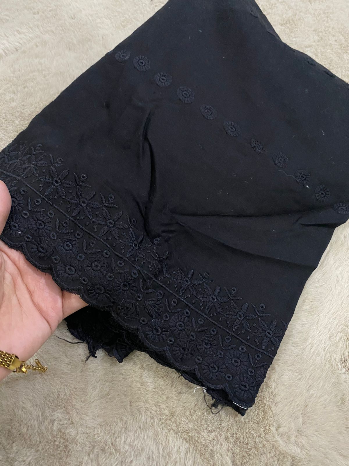 Black Chikankari Lawn Chadar