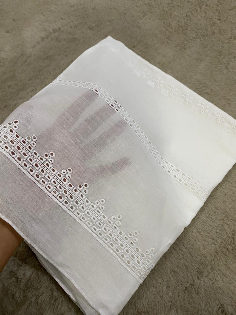 White Chikankari Lawn Chadar