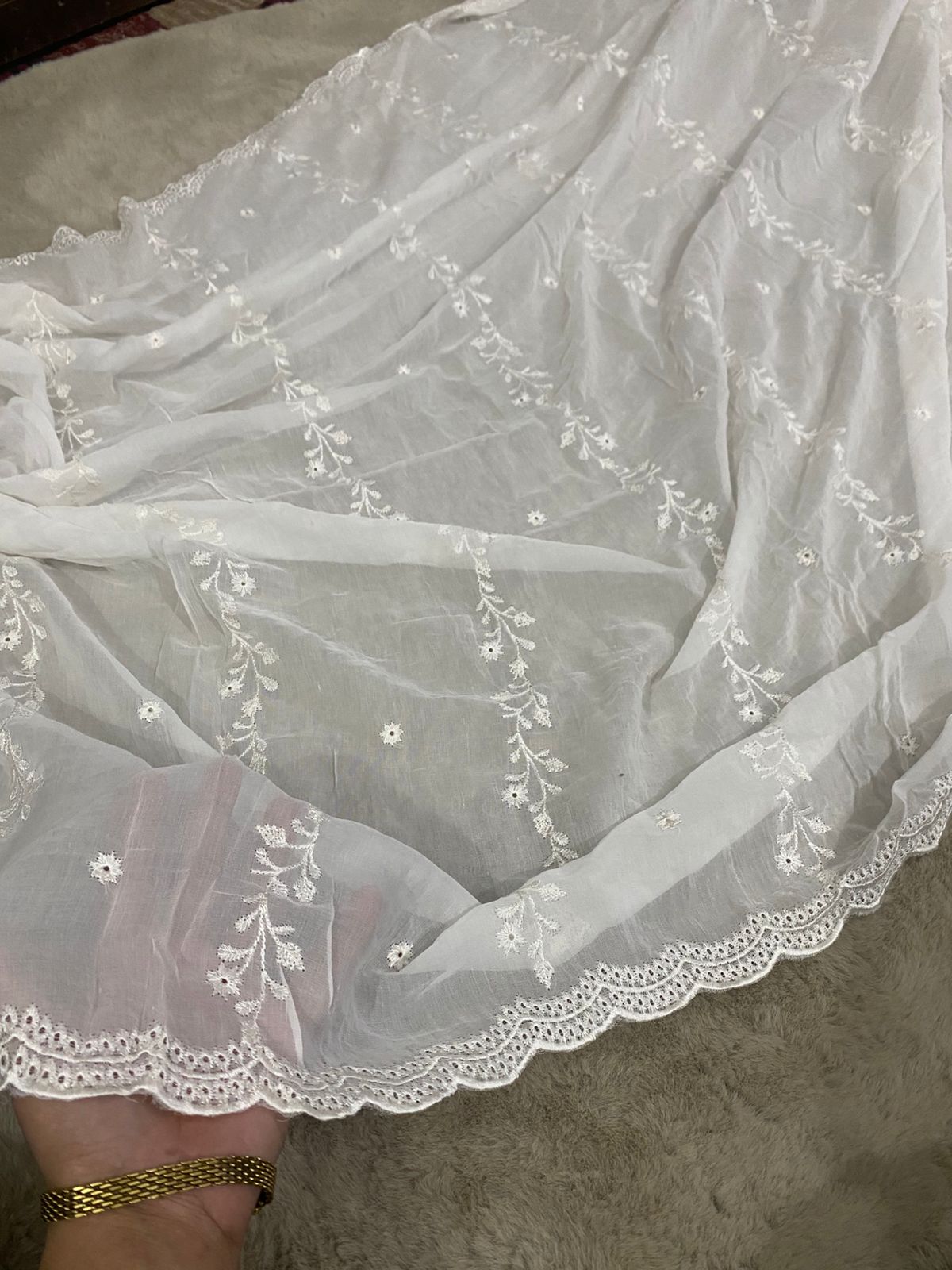 Pure Premium Lawn All-Over Bail Embroidered Dupatta – 2.75 Yards