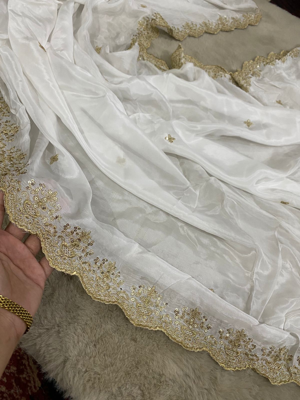 Medium Silk Embroidered Dupatta – Dyeable | 2.75 Yards