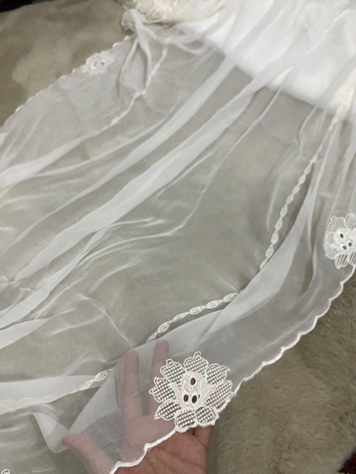 Pure Chiffon Embroidered Dupatta – Dyeable | 2.75 Yards