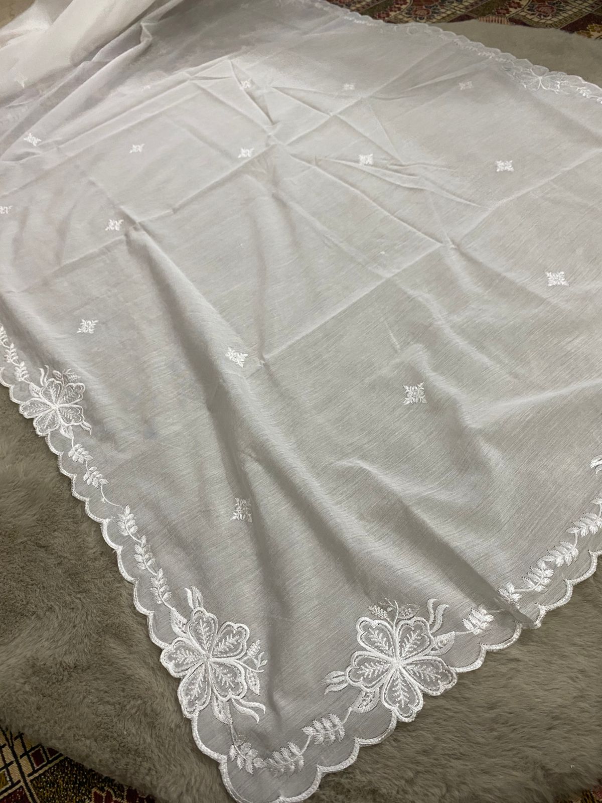 Voile Lawn Four-Side Scalloped Dupatta