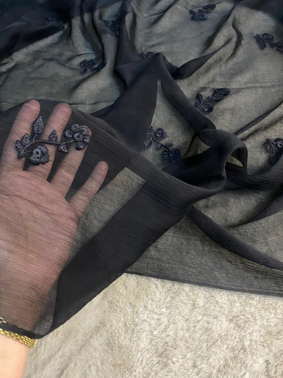 Multani Embroidered Buti Chiffon Dupatta
