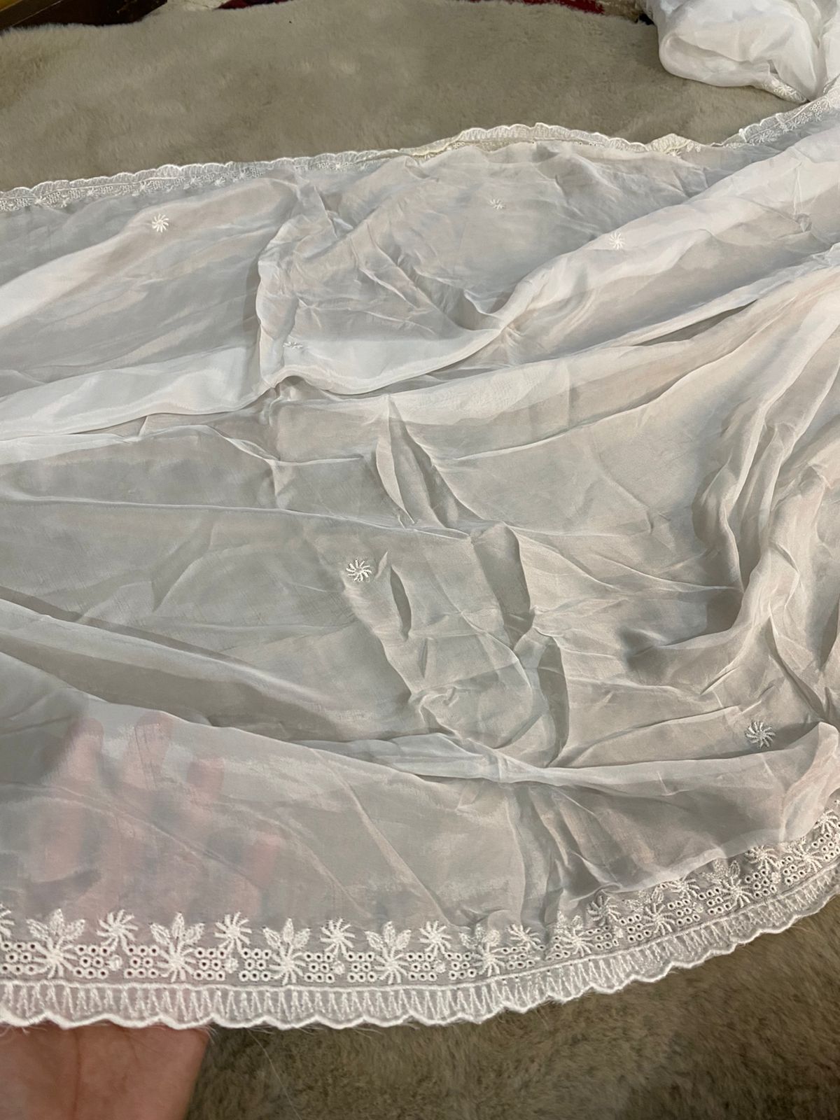 Pure Medium Silk Dupatta – Dyeable | 2.75 Yards Long | Embroidered Border