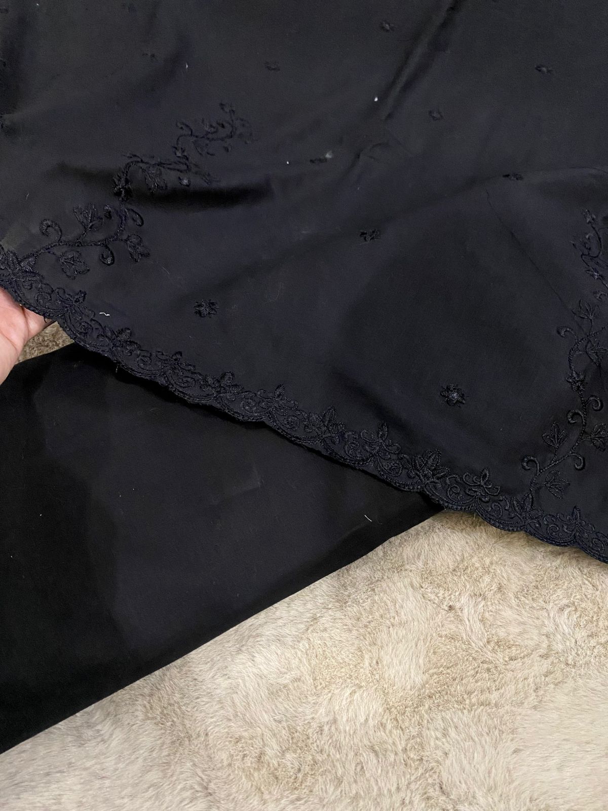 Elevate your summer wardrobe with this elegant black Egyptian lawn