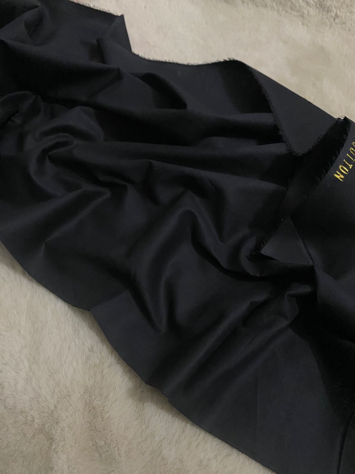 Plain Egyptian Cotton Black Fabric – 5 Meters - Image 4