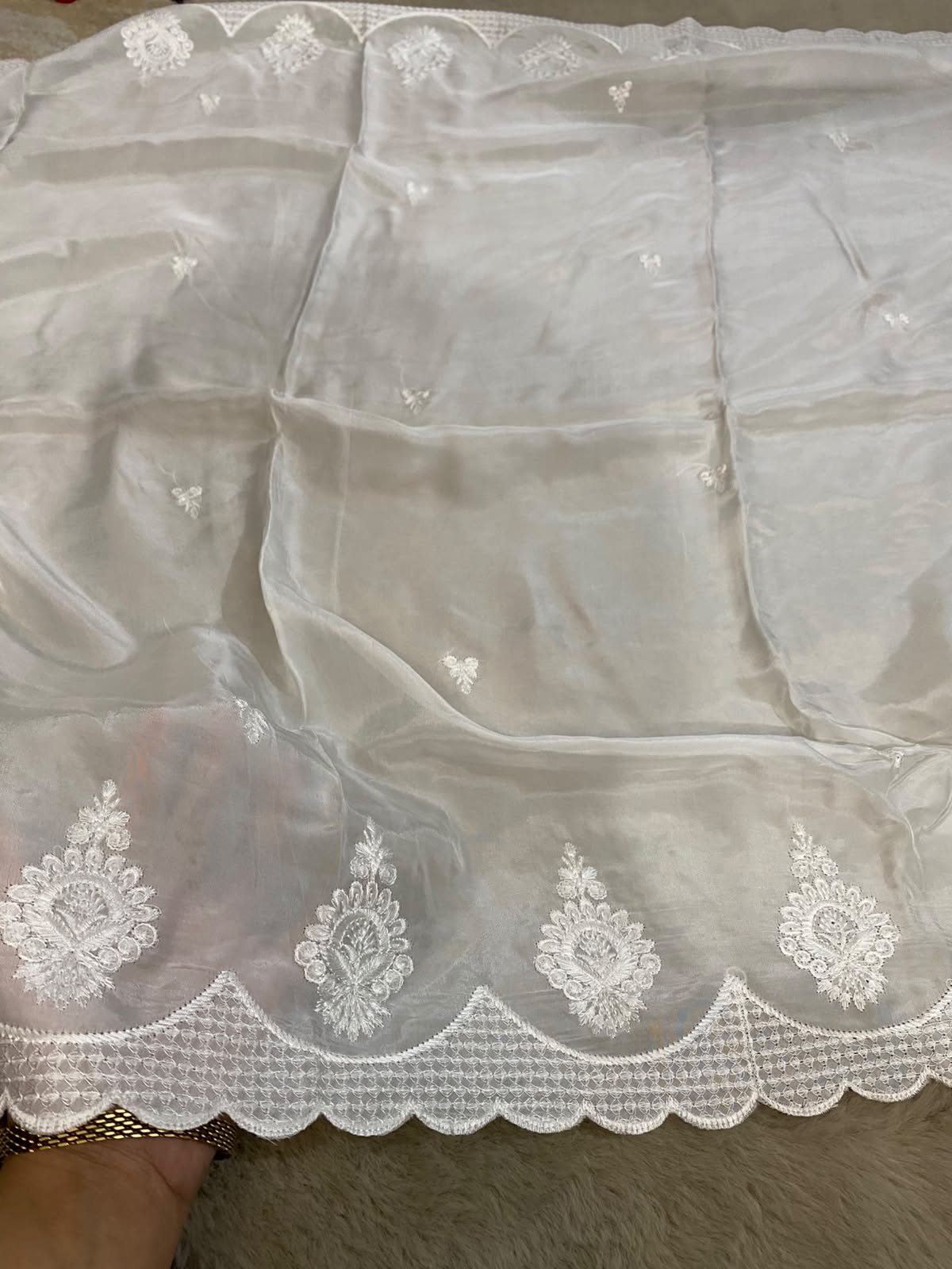 Pure Medium Silk Dupatta – Dyeable | 2.75 Yards Long | Embroidered Border