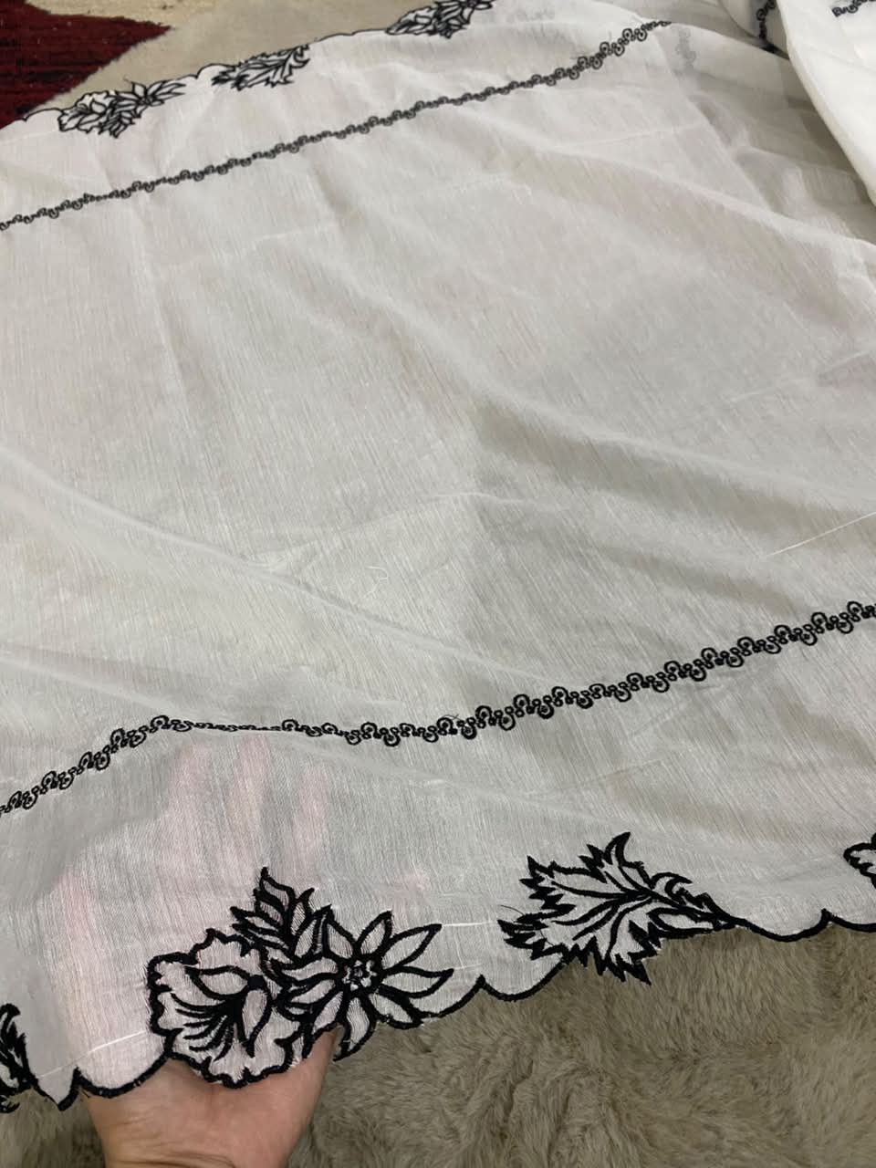 Voile Lawn Embroidered Dupatta –