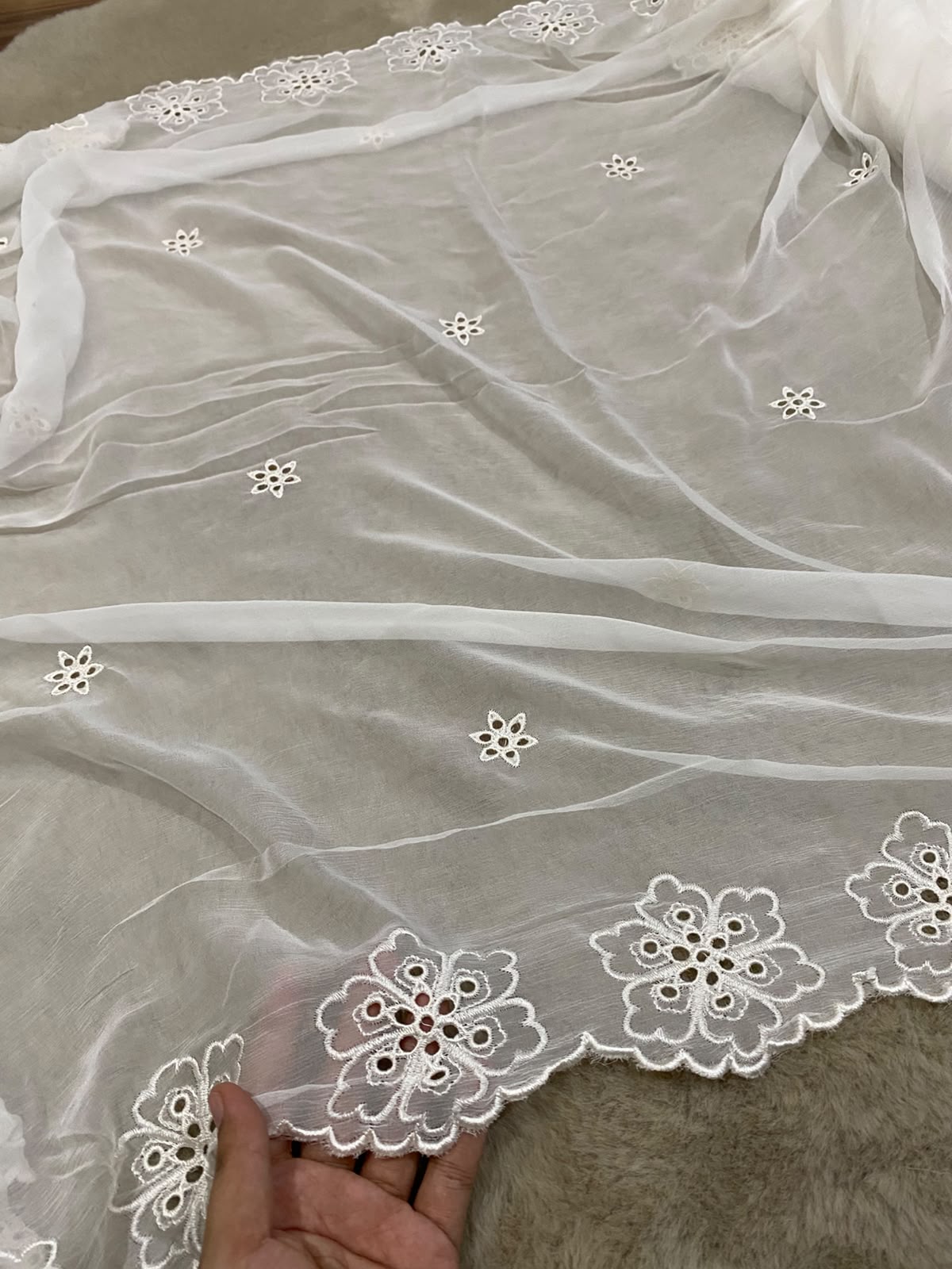 Pure Chiffon Embroidered Dupatta – | 2.75 Yards