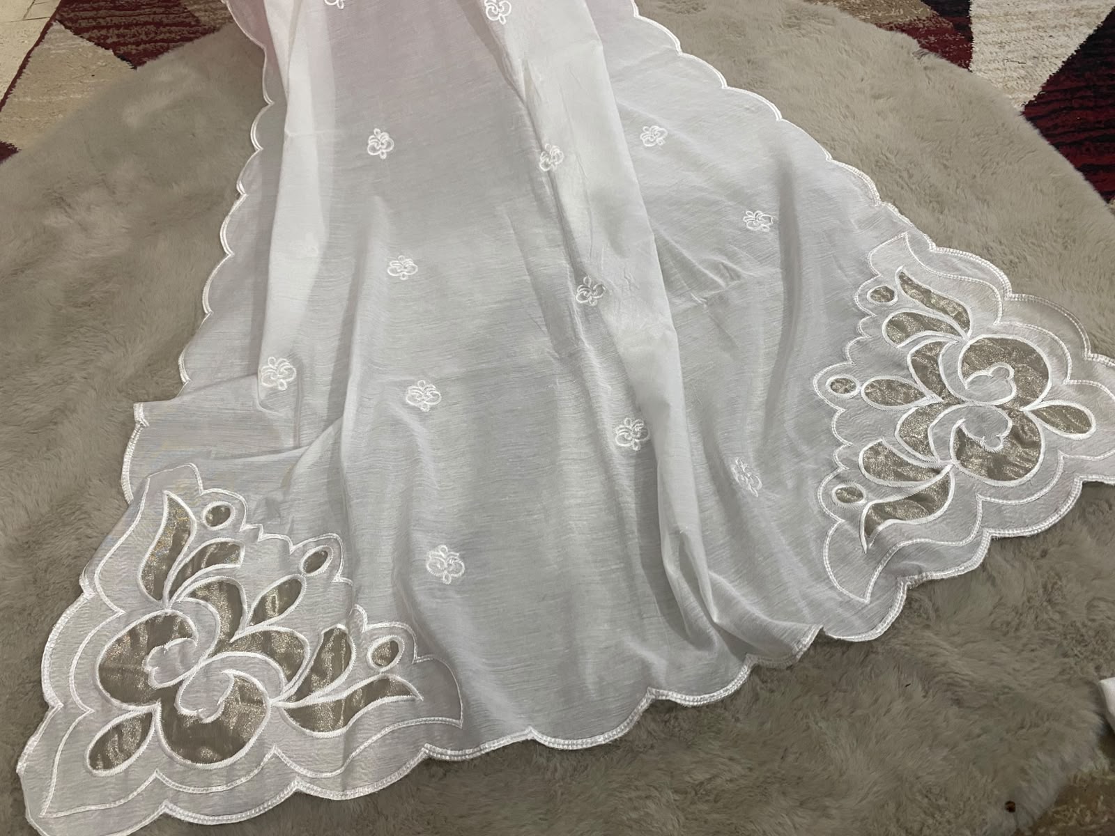 Voile Lawn Appliqué Work Dupatta