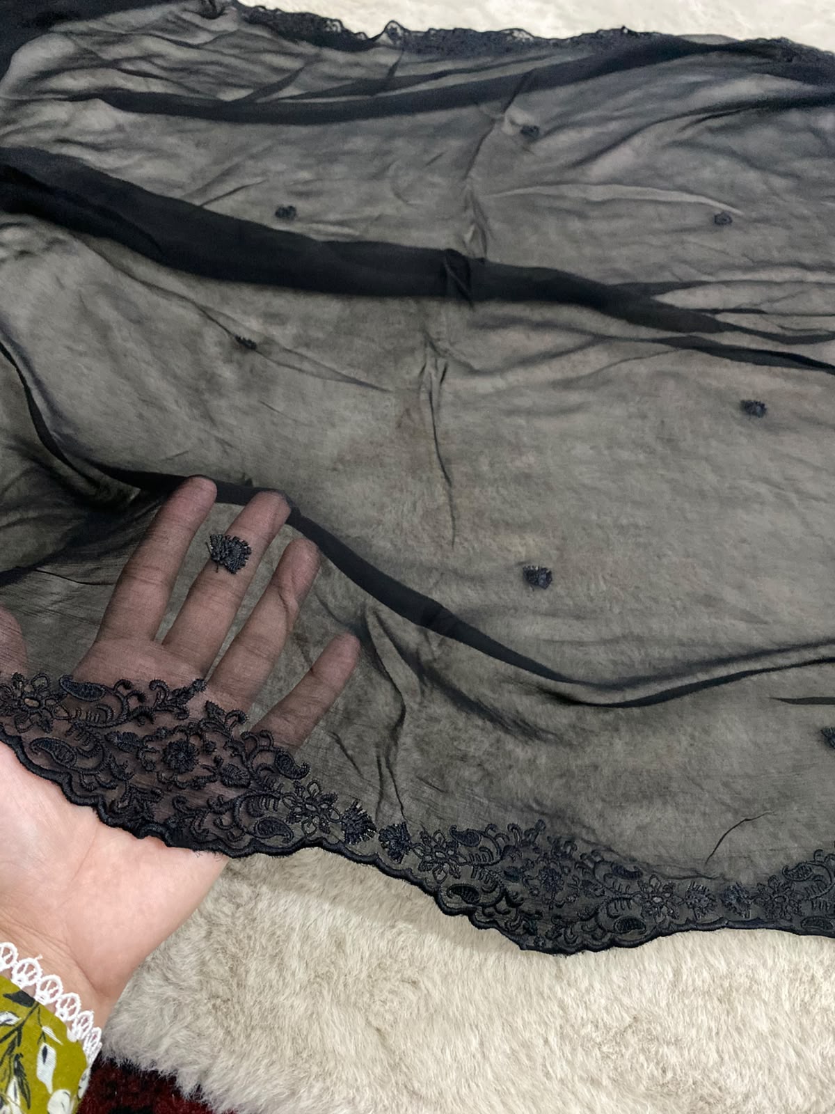 Pure Chiffon Embroidered Dupatta – | 2.75 Yards