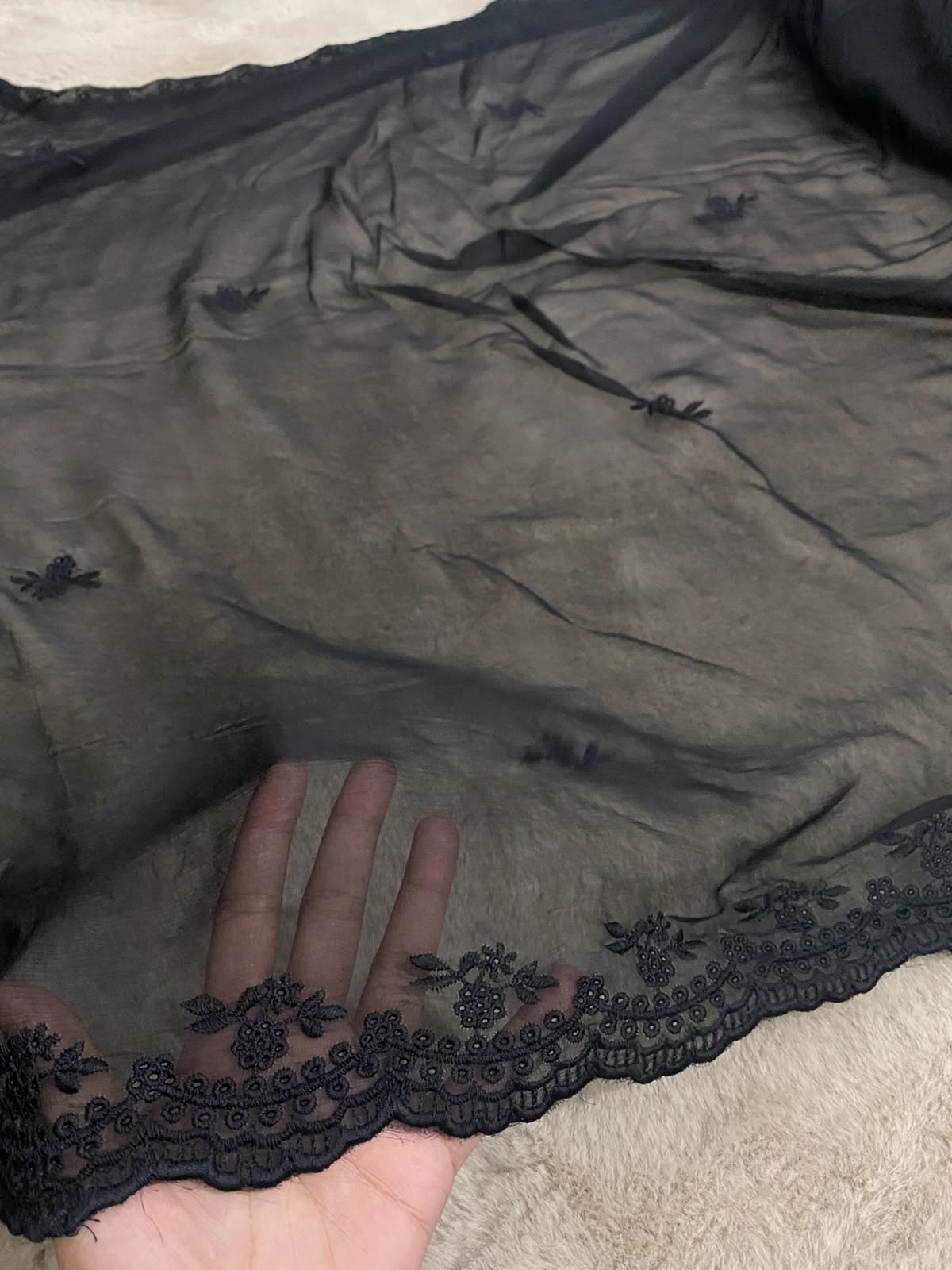 Pure Chiffon Embroidered Dupatta – | 2.75 Yards