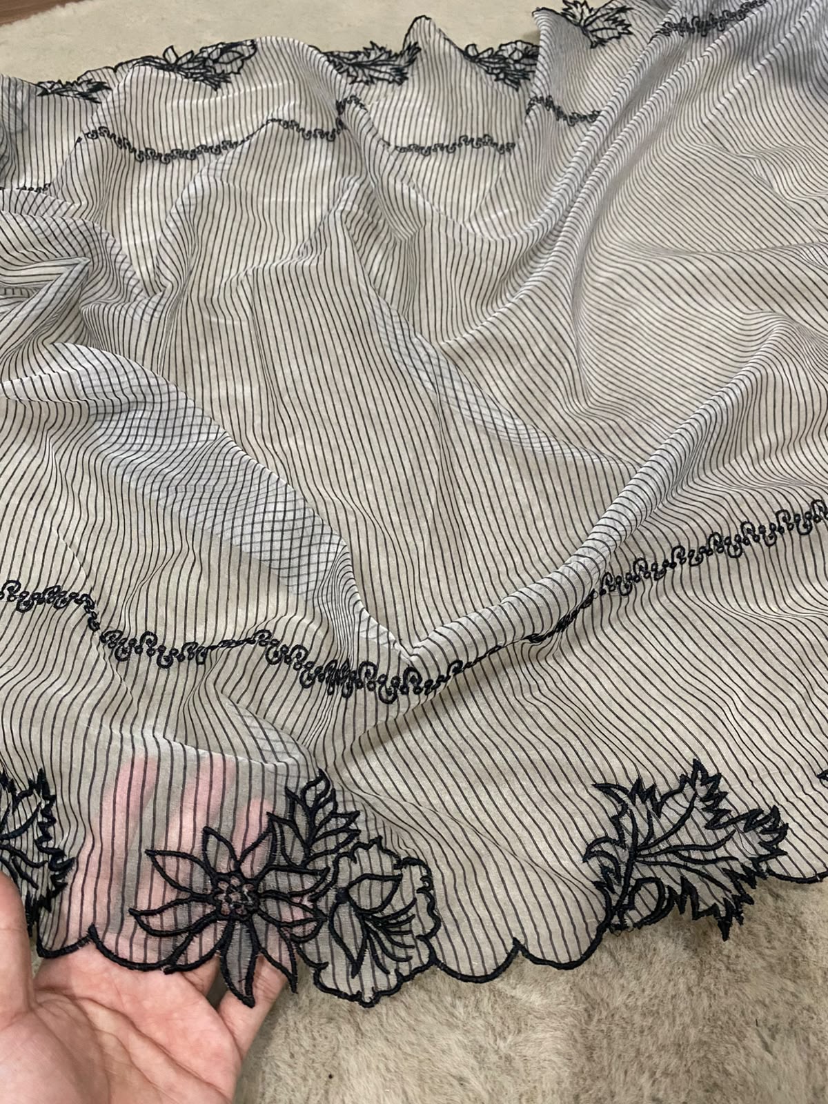Self Knit Organza Dupatta