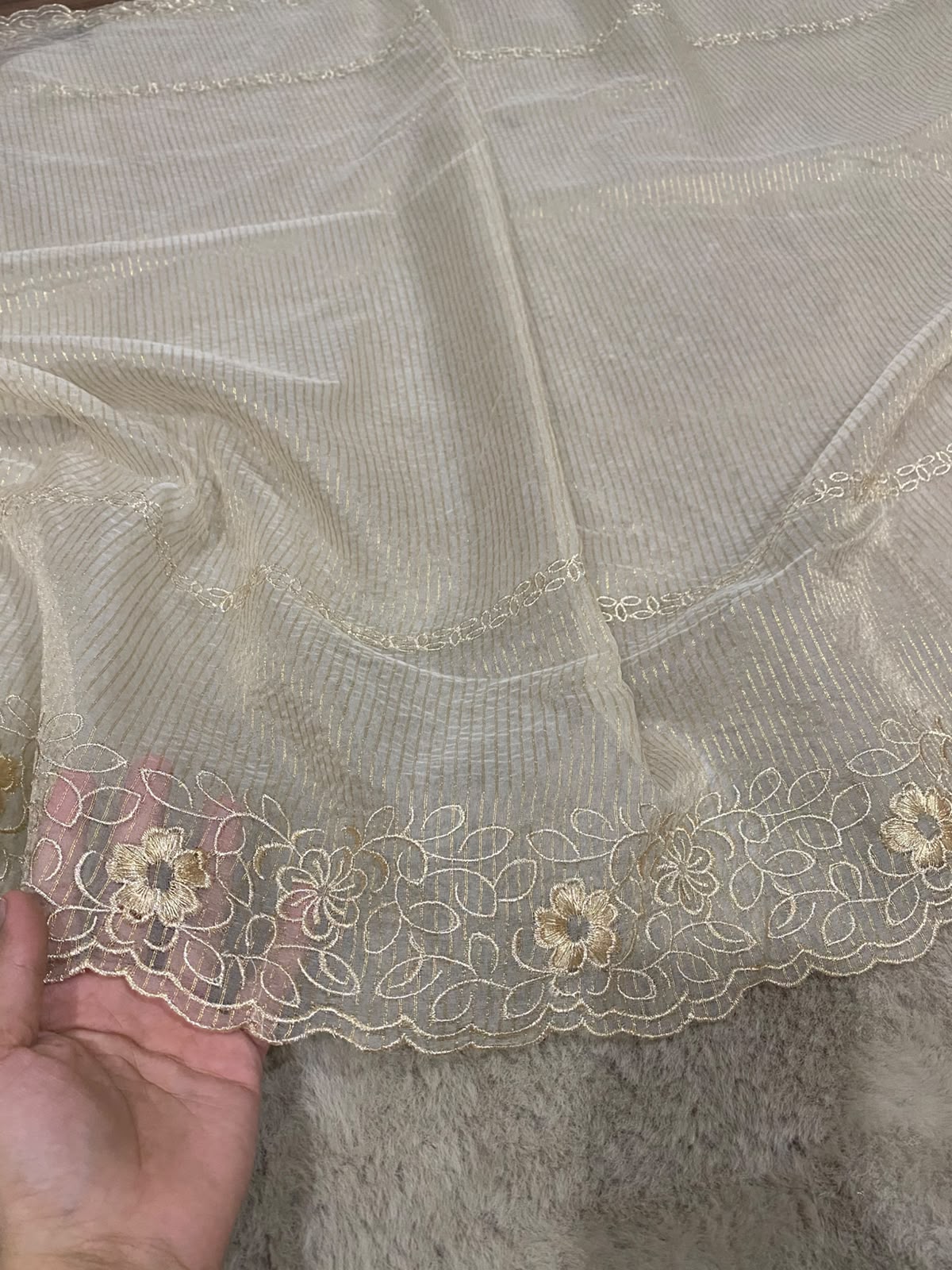 Self Knit Organza Dupatta