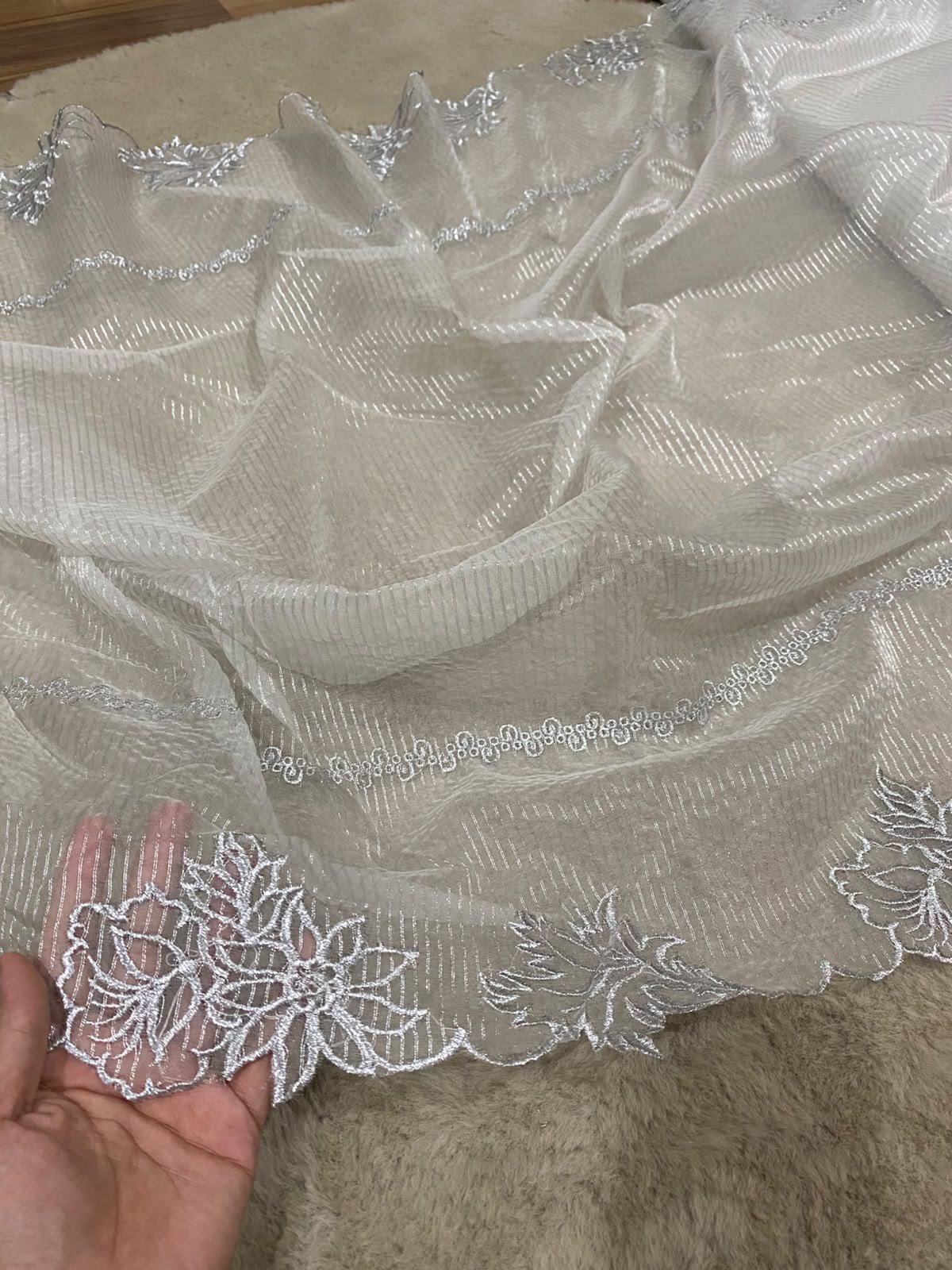 Self Knit Organza Dupatta