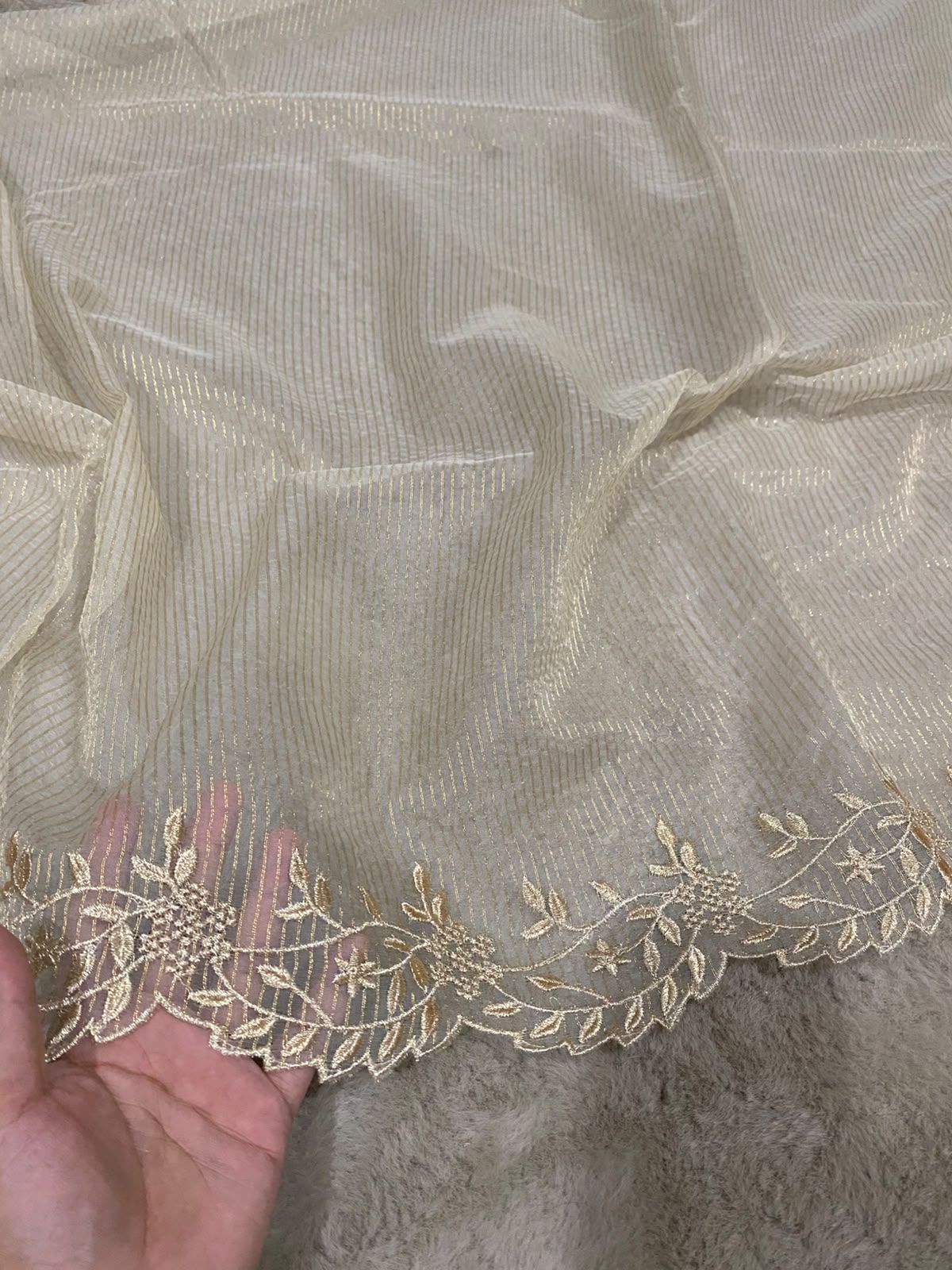 Self Knit Organza Dupatta