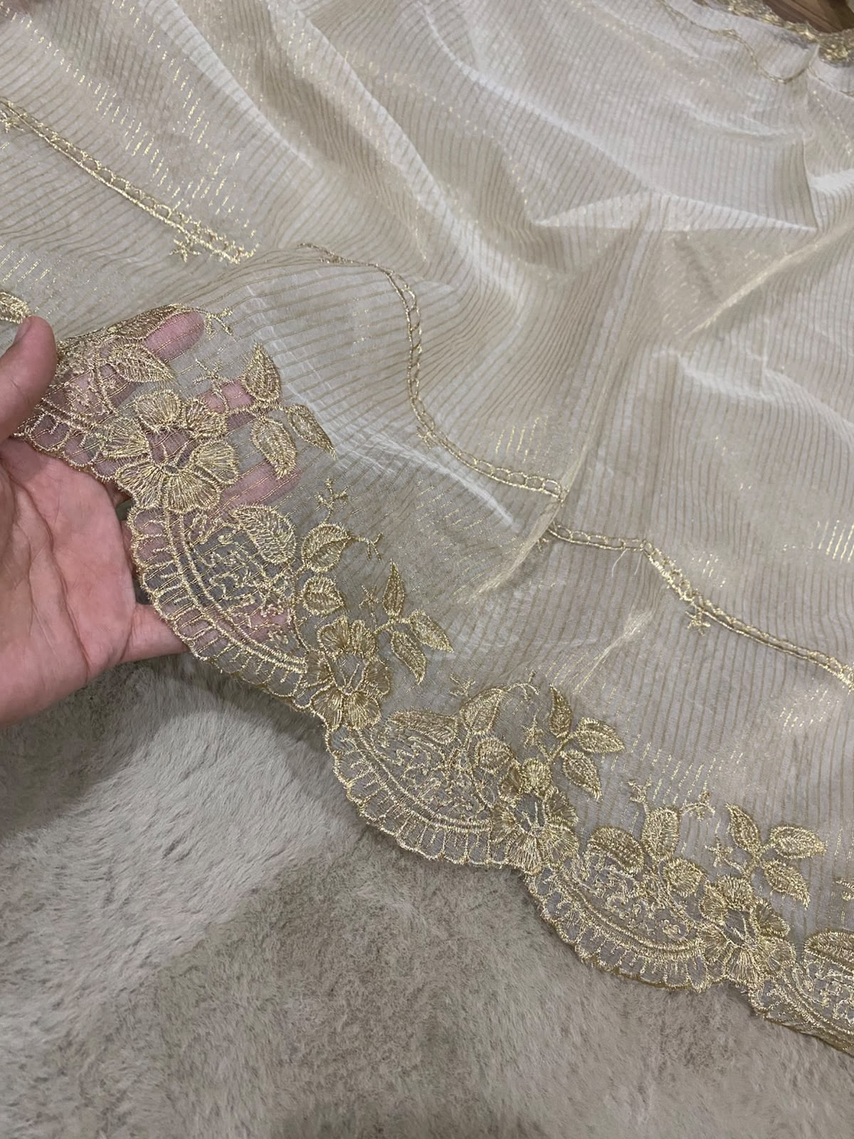 Self Knit Organza Dupatta