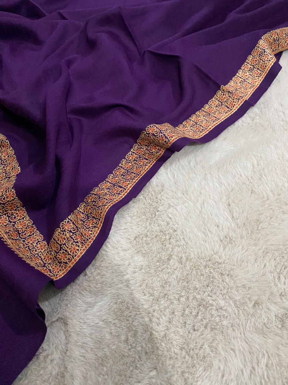Flora Border Pashmina Shawl