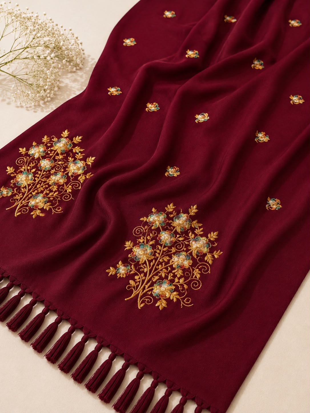 Floral Bunches Pashmina Shawl