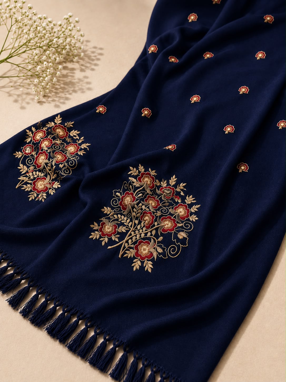 Floral Bunches Pashmina Shawl