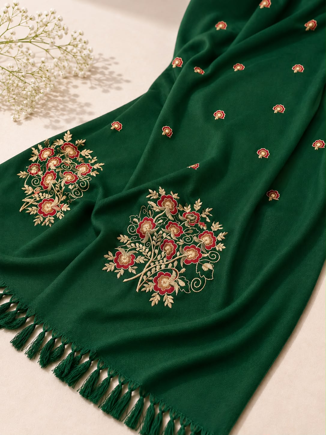 Floral Bunches Pashmina Shawl