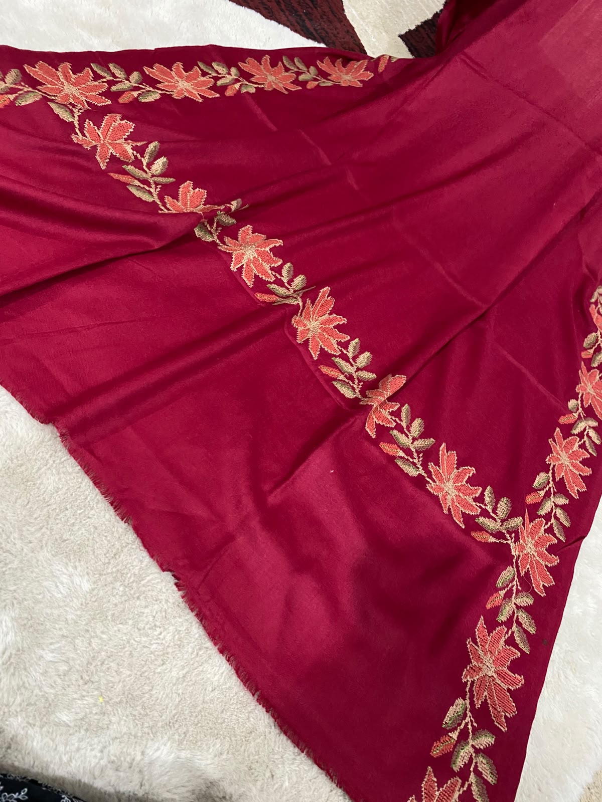 Gul-e-Dordaar Crossstitch Pashmina Shawl