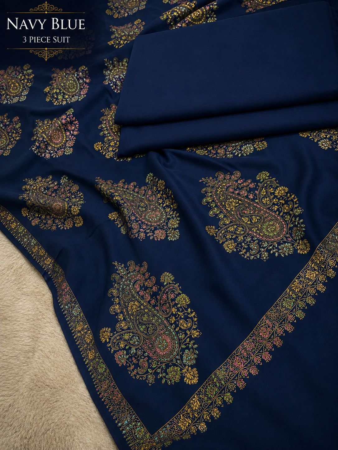 Plain Pashmina Suit with Sui-Embroidered Shawl ✨