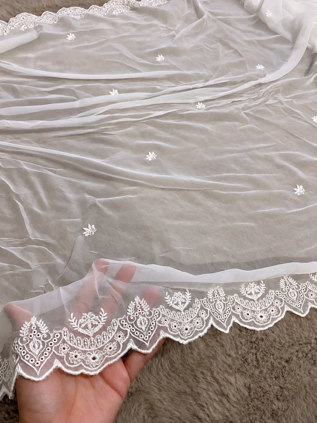 Pure Chiffon Embroidered Dupatta – | 2.75 Yards