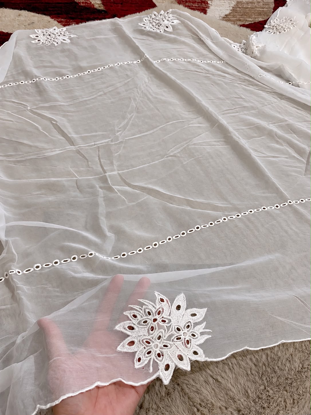 Pure Chiffon Embroidered Dupatta – | 2.75 Yards