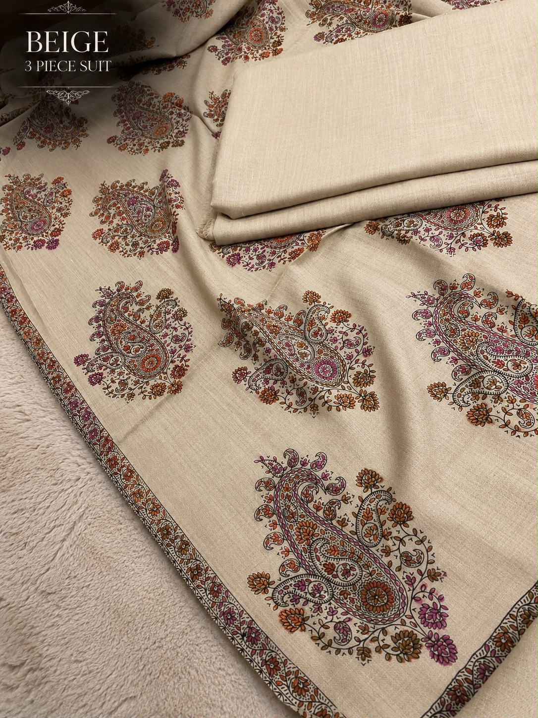 Plain Pashmina Suit with Embroidered Shawl ✨