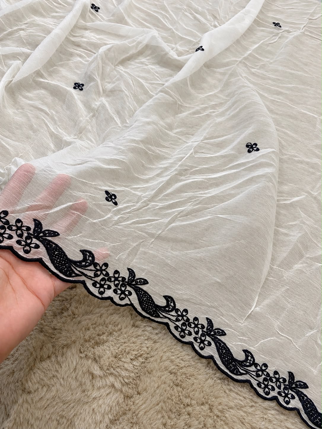 Pure Chiffon Embroidered Dupatta – | 2.75 Yards
